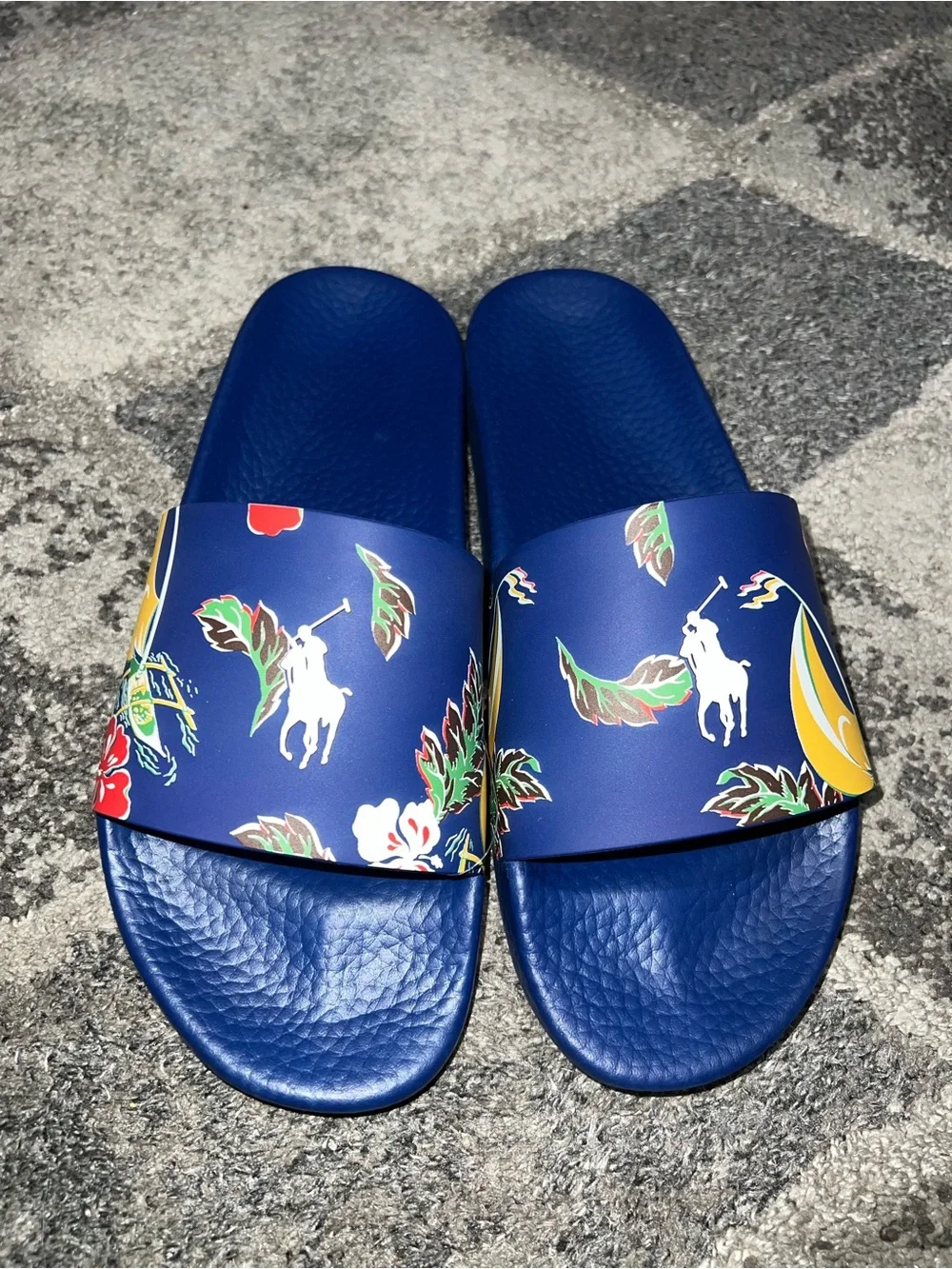 Polo Ralph Lauren Men's Size 12 Tropical Floral Casual Slide Sandals NWOT